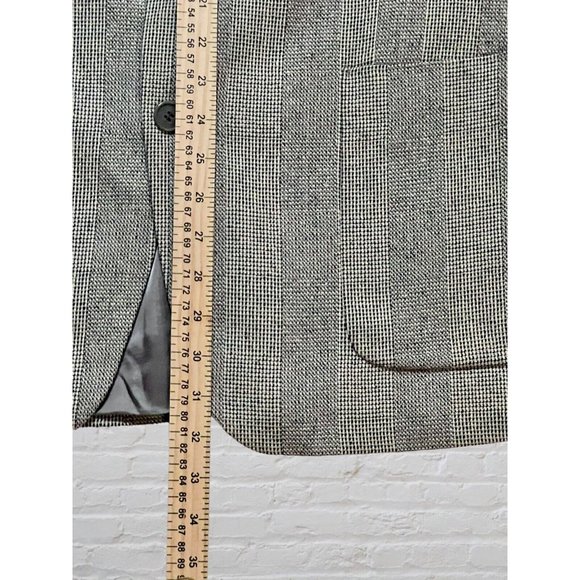 YSL YVES SAINT LAURENT 44R Gray Ivory Glenn Plaid Blazer Sport Coat Jacket - Picture 9 of 16